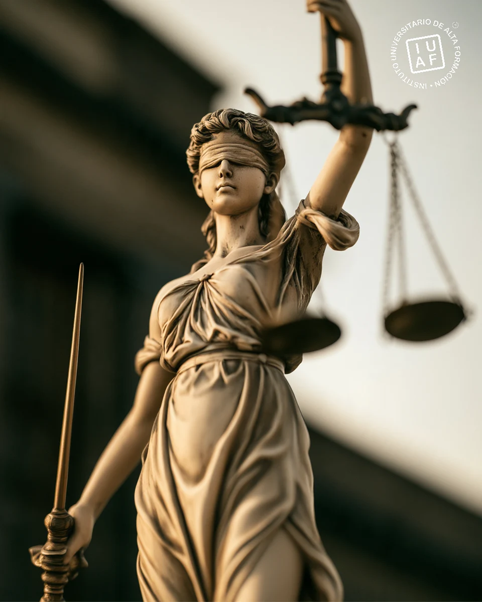 Estatua de la justicia con la balanza